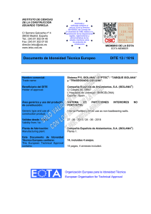 Documento de Idoneidad Técnica Europeo DITE 13 / 1016