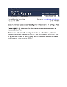 4.11.2013 Declaración del Gobernador Scott por el fallecimiento de