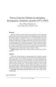 Nueva Canción Chilena en dictadura: divergencia, memoria, escuela