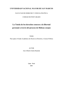 La Tutela de los derechos conexos a la libertad personal a través