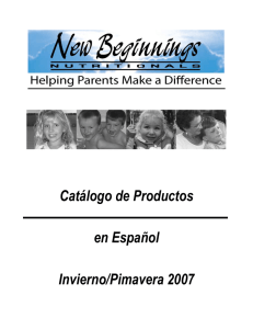 Catálogo de Productos en Español Invierno/Pimavera 2007