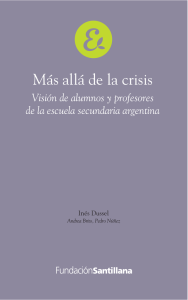 Más allá de la crisis - Departamento de Investigaciones Educativas