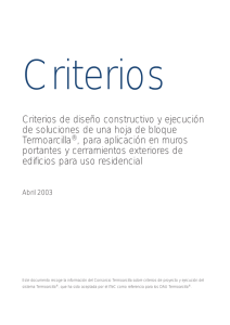 Criterios de diseño constructivo y ejecución de soluciones de