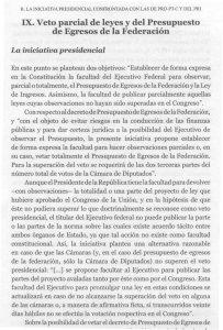 IX. Veto parcial de leyes y del Presupuesto