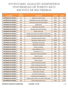 Lista de Precios de Materiales - Universidad de Puerto Rico