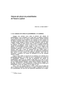 Historia del cálculo de probabilidades: de Pascal a Laplace
