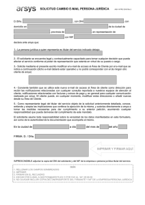 SOLICITUD CAMBIO E-MAIL PERSONA JURÍDICA