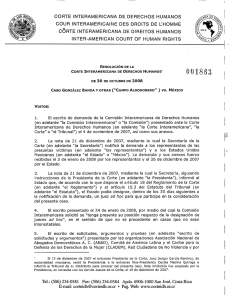 Resolución de la Corte Interamericana de 30 de octubre de 2008
