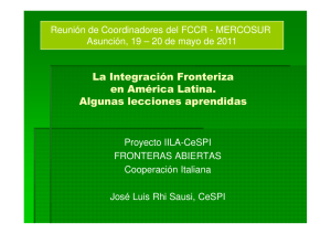La Integración Fronteriza en América Latina. Algunas