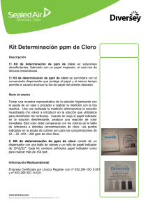 Kit Determinación ppm de Cloro