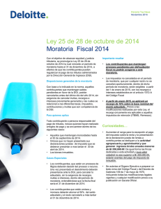 Ley 25 de 28 de octubre de 2014 Moratoria Fiscal 2014