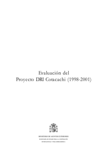 Evaluación del Proyecto DRI Cotacachi (1998-2001)