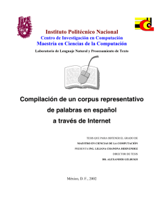 Compilación de un corpus representativo de palabras en español a