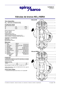 Válvulas de bronce NS y NSRA
