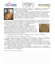 BIOGRAFÍA: Claudio Tolomeo Claudio Tolomeo vivió en el siglo II