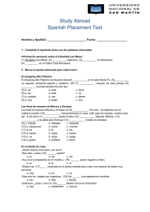 Study Abroad Spanish Placement Test