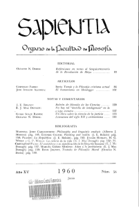 Sapientia Año XV, Nº 56, 1960 - Biblioteca Digital