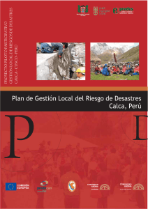 Plan de Gestión Local del Riesgo de Desastres Calca, Perú