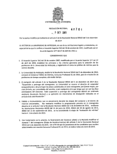 Resolución Rectoral 40761 del 01 de octubre de 2015
