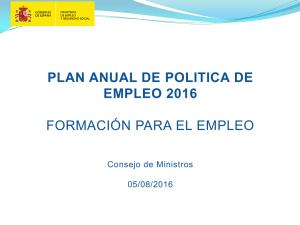 Plan Anual de Política de Empleo 2016