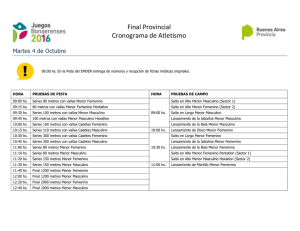 Final Provincial Cronograma de Atletismo