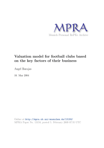 Modelo de valoración de clubes de fútbol basado en los factores
