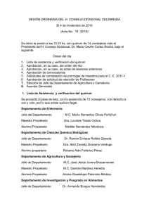 Acta No. 18 /2010 - División de Ciencias Biológicas y de la Salud