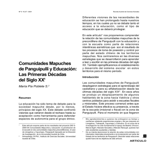 Comunidades Mapuches de Panguipulli y Educación: Las Primeras