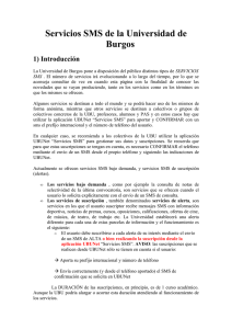 Servicios SMS de la Universidad de Burgos 1) Introducción