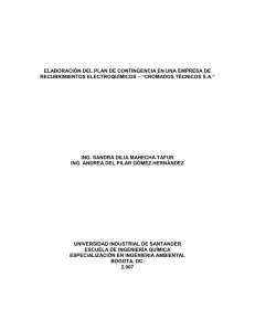 elaboración del plan de contingencia en una empresa de