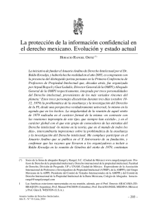 La Protección de la Información Confidencial en el Derecho Mexicano.