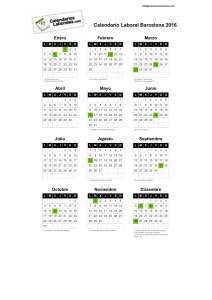 Calendario Laboral Barcelona 2016