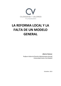 la reforma local y la falta de un modelo general