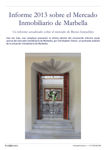 Informe 2013 sobre el Mercado Inmobiliario de Marbella