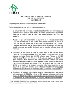 Principales socios comercial - Sociedad de Agricultores de Colombia