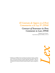 El Contrato de Seguro en el Perú Comentarios a la Ley Nº 29946