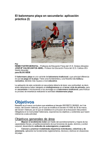 El balonmano playa en secundaria: aplicación práctica