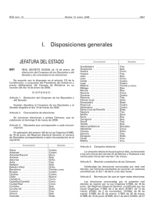 RD 33/2008 de disolución del Congreso de los Diputados y del