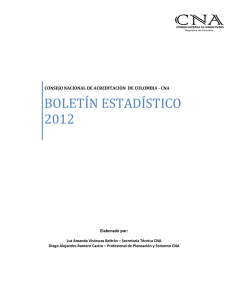 Boletín Estadístico CNA 2012