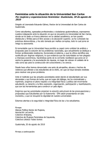 Feministas ante la situación de la Universidad San Carlos