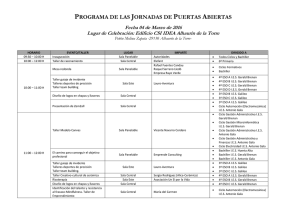 PROGRAMA DE LAS JORNADAS DE PUERTAS ABIERTAS