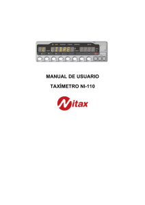 manual de usuario taxímetro ni-110
