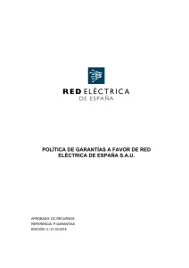 Política de garantías a favor de Red Eléctrica de España S.A.U.