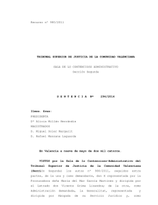 Recurso nº 980/2011 TRIBUNAL SUPERIOR DE JUSTICIA DE LA