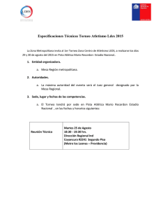 Especificaciones Técnicas Torneo Atletismo Ldes 2015
