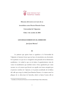 Discurso de aceptación del rector Josep Joan Moreso