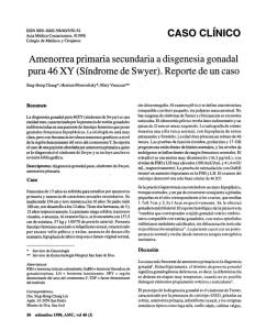 CASO CLíNICO Amenorrea primaria secundaria a