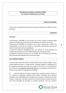 INFORME QUE ELABORA LA ASESORÍA JURÍDICA DEL COLEGIO