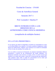 Facultad de Ciencias – UNAM Curso de Astrofísica General