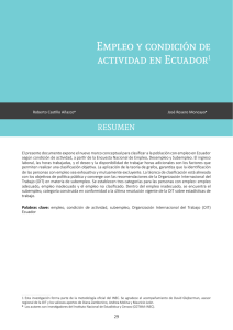 Empleo y condición de actividad en Ecuador1